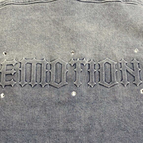 NEW MIXED EMOTION Paisley Denim Short-Sleeve Snap-Down Shirt – Blue – Size M - Picture 15 of 15